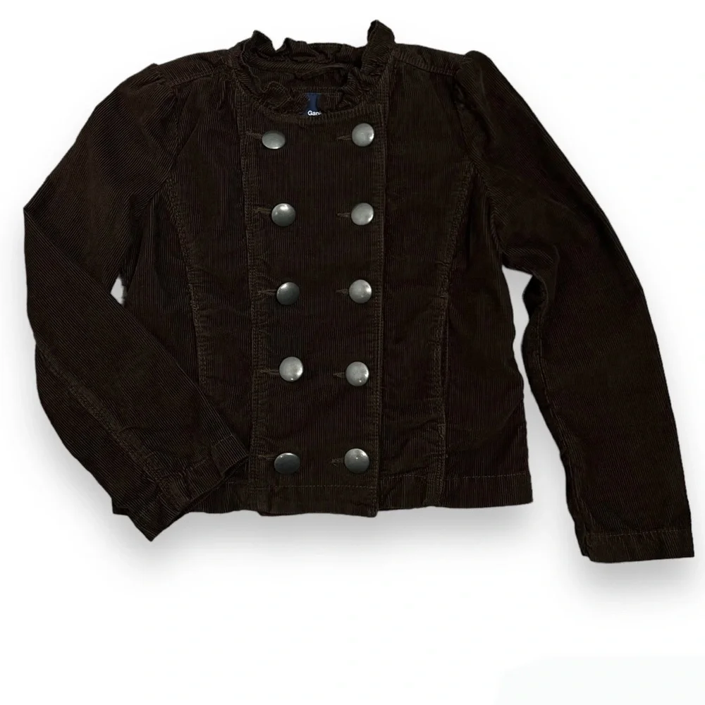 Gap Kids Brown Corduroy Ruffle Jacket‎ Girls M 8